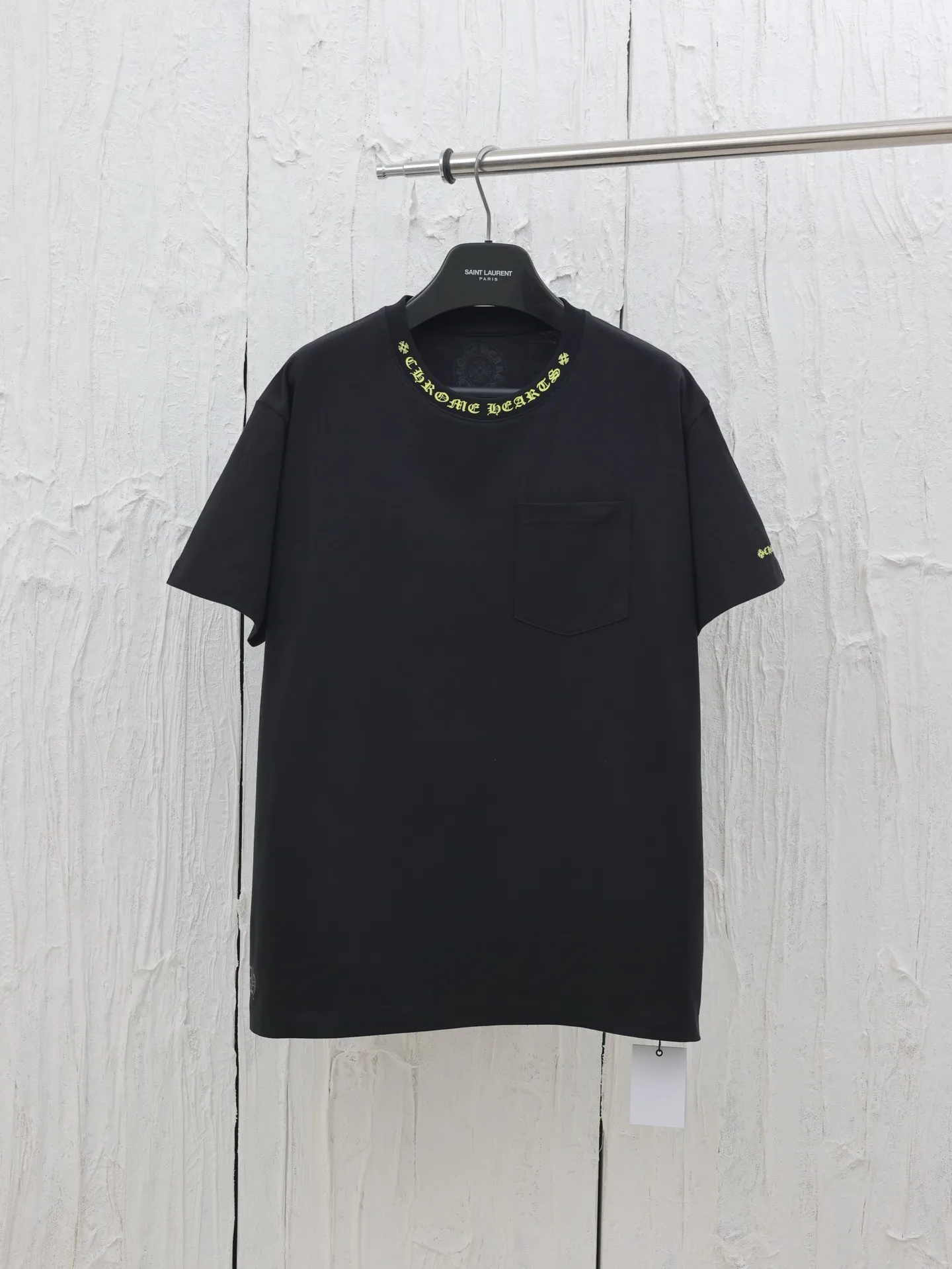 🅿️280 Chrome Hearts*/Chrome Hearts 25 new style Sanskrit letter printed short-sleeved T-shirt with collar Size: S/M/L